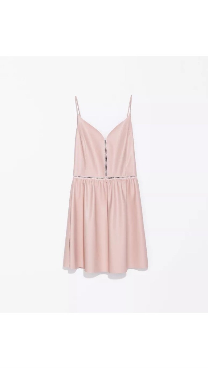 NWT Zara PINK FAUX LEATHER DRESS With Straps Sz. Small #30 | eBay NWT Zara PINK FAUX LEATHER DRESS With Straps Sz. Small #30 | eBay
