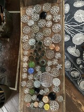 Collection of vintage flower frogs   85 glass, ceramic and metal frogs  