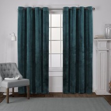 Exclusive Home Velvet Heavyweight Light Filtering Grommet Top Curtain Panel Pair