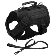 Tactical Dog Harness Military Pet Training K9 Vest Dogs Harnesses Leash Handle L
