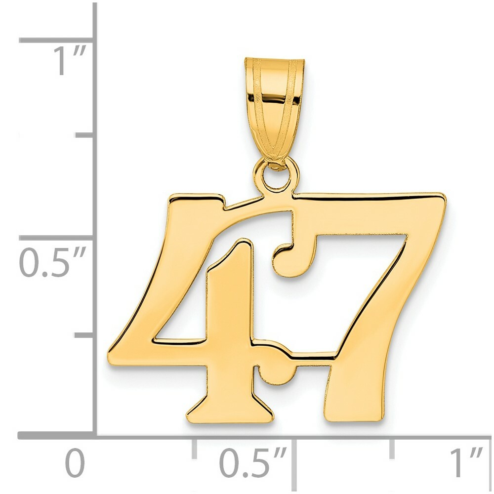 ネックレス・ペンダント Golden Chain Necklace 1 14K Yellow Gold Polished Number 47 Pendant | eBay
