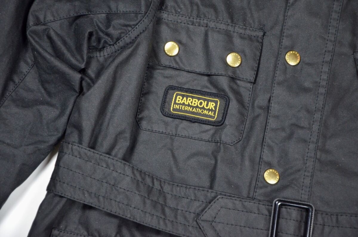 Kid's Barbour Union Jack International Jacket Wax Black Kid's Barbour Union Jack International Jacket Wax Black