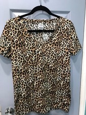 NWT PINK Victoria s Secret Leopard Cheetah Print Short Sleeve T-Shirt Brown S/P