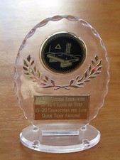 Pool/Billiards 6 1/2" Acrylic Award Trophy FREE engraving