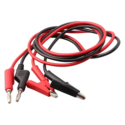 2PCS 4mm Banana Plug to Crocodile Clip Test Leads 1M Cable Multimeter STACKABLE