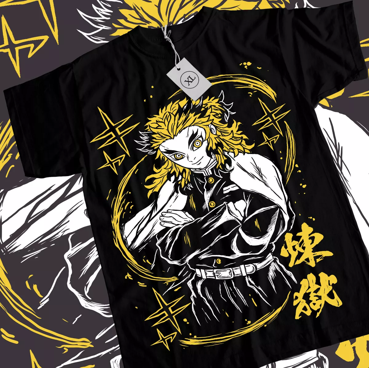 Demon Slayer T-shirt Kyojuro Rengoku Anime Kimetsu No Yaiba Anime