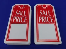 Qty. 100 Sale Price Tags with Slit Merchandise Price Tags Red / White