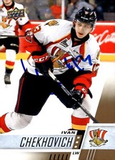 Ivan Chekhovich - Signed 2017-18 Upper Deck CHL Card #254 - Baie-Comeau Drakkar