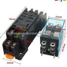 12V DC Coil Power Relay LY2NJ DPDT 8 Pin HH62P JQX-13F With Socket Base NEW