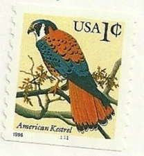 1996 American Kestrel coil 1 cent US Postage Stamp Scott #3044 MINT