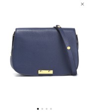 New Marni Women's Textured Calfskin Leather Shoulder Crossbody Bag Blue