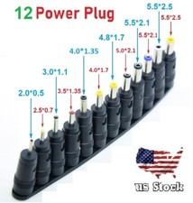 12Pcs 5.5x2.1mm Laptop Universal DC Power Jack Set Charger AC DC Adapter Plug
