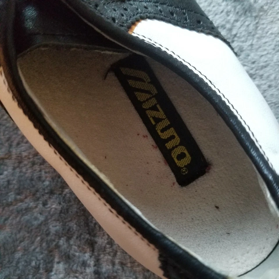 Mizuno Womens Golf Shoes White Black Leather Lace-Up Spiked Comfort Size 6.5 - Image 2 of 4