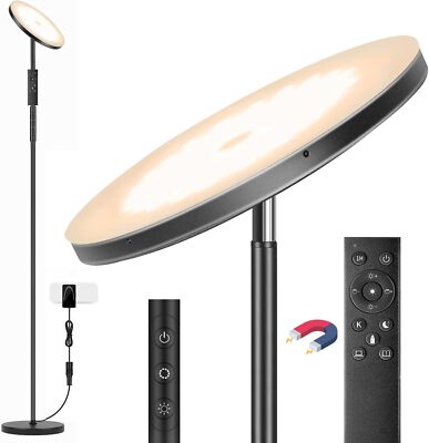 Lampadaire Sur Pied Salon, Lampadaire Avec Télécommande Dimmable, 12W