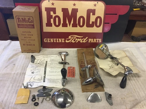 1952 1953 Ford NOS & Used Outside Remote Mirrors 3 ( for parts only )