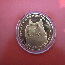 3 Pcs Dogecoin Coins Commemorative Physical Cryptocurrency Doge Coins Gold