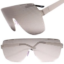 Silver Metal Mesh Unique Costume Party Rave Alien Space Futuristic Visor Glasses