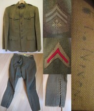 named WW1 US Uniform "F.L. NIXON" Tunic Trousers pants Wool Corporal 1917 ARMY