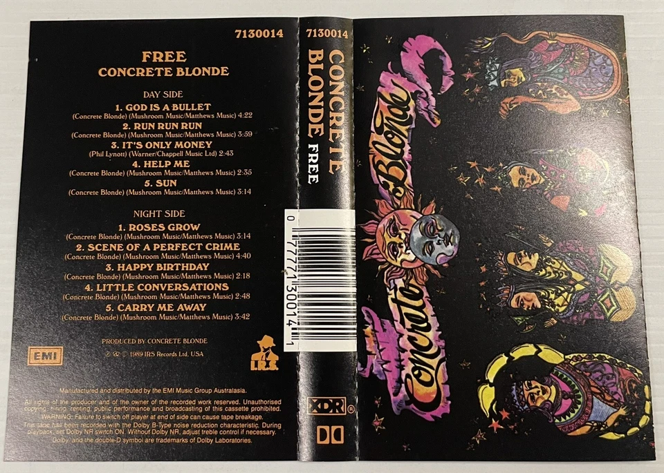 Concrete Blond Free Music Cassette Tape 7130014 EMI 1989 Original - Image 4 of 4