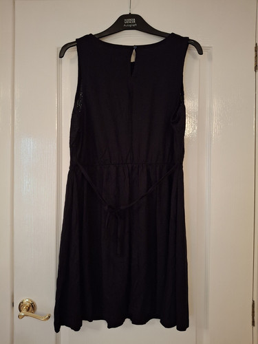 Primark Black Broderie Bodice Cotton Mix Dress Size 18 New With Tag - Picture 3 of 4