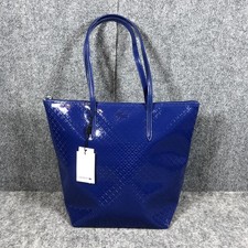 Lacoste L.12.12 Tote Bag Womens Large Blue PVC Zip Shoulder
