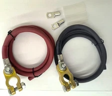 True® Battery Cables 4 AWG 36"Battery Cables w/ends 2PCS Copper Battery Cables.