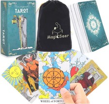 Tarot Cards, 78 Pcs Durable Large Borderless Deck for Beginners and Experts, ..