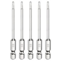 "5 StüCk H2.0 Sechskant-Bit 2.0Mm 1/4\" Schaft 75Mm Magnet Chrombeschichtet"