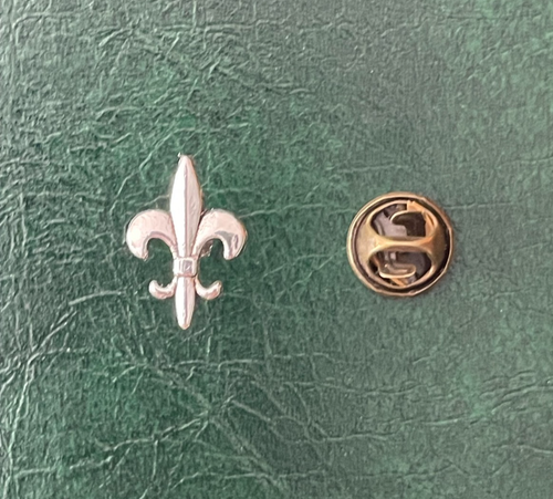 pin's fleur de lys royale en métal argenté - Photo 2/3