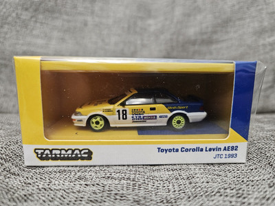 1:64 1993 Toyota Corolla Levin AE92 by Tarmac Works T64-03693JTC18 Model RaceCar