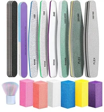 Nail Files and Buffers - 18Pack Manicure Tools Kit, Nail File Set Double Side...