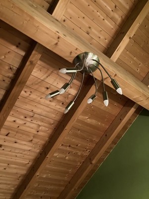 Moderne Deckenleuchte Edelstahl   7-armig / Spinnenlampe   Top Zustand