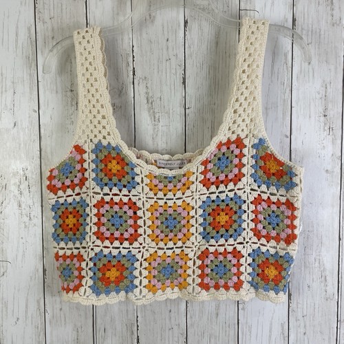 Gilet Sans Manches Mia Bella En Soie Vintage - Rayures Multicolores, Rose/orange, Taille XL - Occasion Très Bon état
