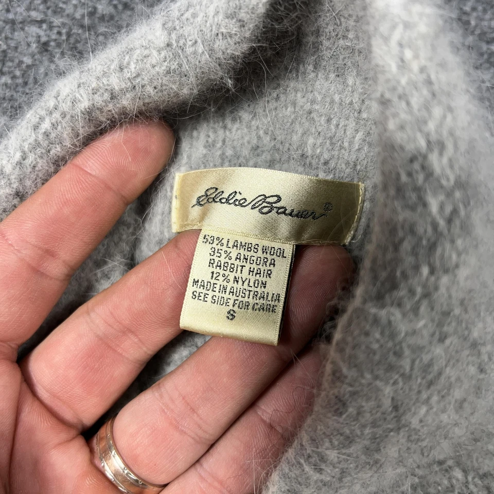 Eddie Bauer Sweater Womens Small Gray Wool Angora Blend Cable Knit Pullover Vest - Image 2 of 4