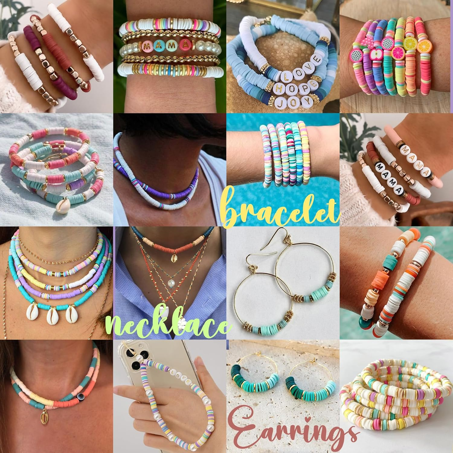 22000 Pcs 120 Colors Clay Beads Kit for DIY Bracelets in 6 Boxes