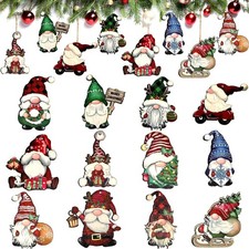 24 Stk Weihnachtswichtel Holz Ornamente Weihn...