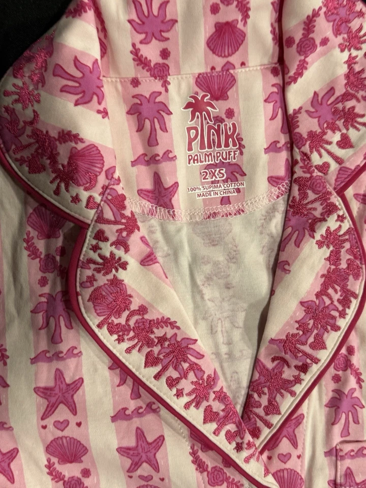Совершенно новый розовый ладони Puff пижамы в румянец женщина размер XXS новый с Ярлыками распродано - Изображение 2 из 2