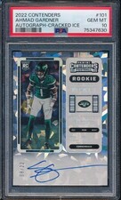 2022 Panini Contenders 101 Ahmad Sauce Gardner RC Ticket Cracked Ice /22 PSA 10
