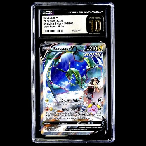 Rayquaza v Alternate Art  194/203SWSH07: Evolving Skies CGC 10 Pristine POP 119!