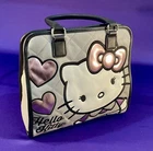 Loungefly Hello Kitty Sanrio Gray Quilted Tote Bag Hello Kitty Face Pink Hearts
