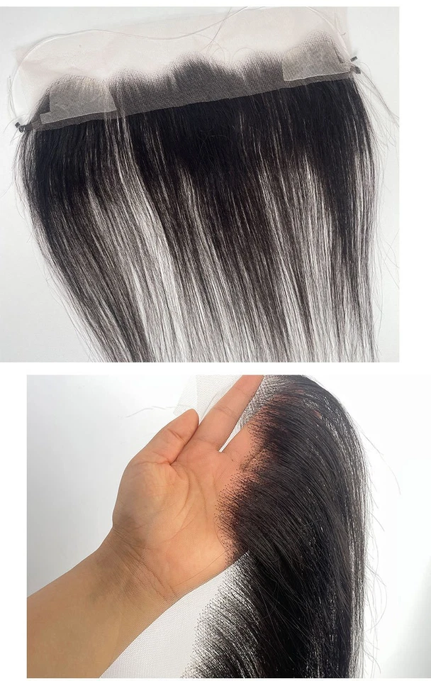 Toppers frontales de encaje pre-arrancado HD de 13x2" 100 % cierre de encaje para cabello humano Foto 2 de 4