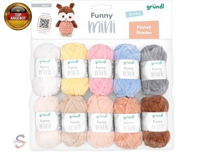 Gründl Wolle Funny Mini Shades - weiche Chenille Wolle zum Häkeln von kleinen F