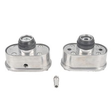Aluminum Polished Silver Oval Finned Valve Cover Pcv Breather Kit With Grommets