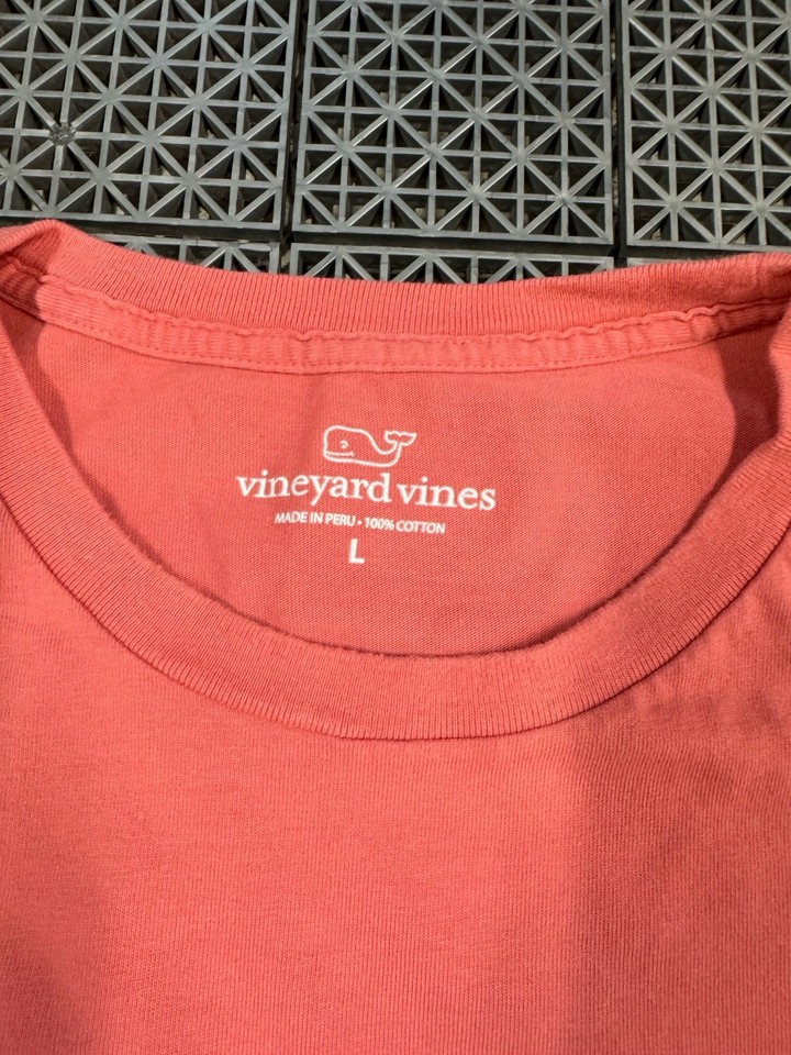 VINEYARD VINES LONG SLEEVE TEE SHIRT VINTAGE SALMON PINK CLASSIC LARGE ...
