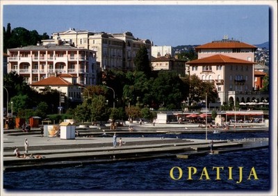 Croatia Opatija Adriatic Sea coastline scene ~ unused postcard sku075