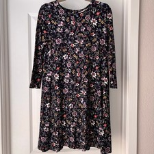 NWT Ann Taylor LOFT Black Floral Dress Size Small Feminine Boat Neck Modest