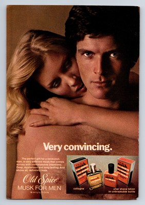 1977 Old Spice Musk For Men Cologne, After Shave Lotion Print Ad