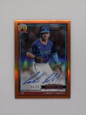 2026 Topps Chrome  1991 Corbin Carroll On Card Auto Orange /25 Diamondbacks