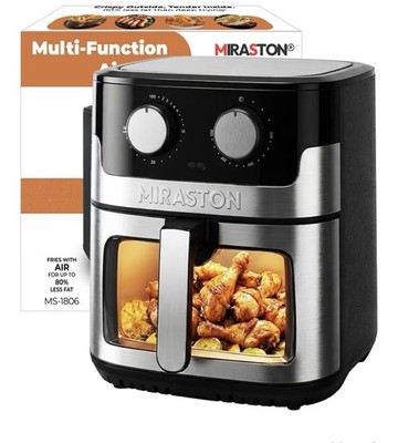Miraston 8.5QT Stainless Steel Air Fryer Oil free Easy Healthier Cooking 
