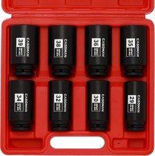 1/2-Inch Drive Deep Spindle Axle Nut Impact Socket Set,12-Point Metric CR-MO 29